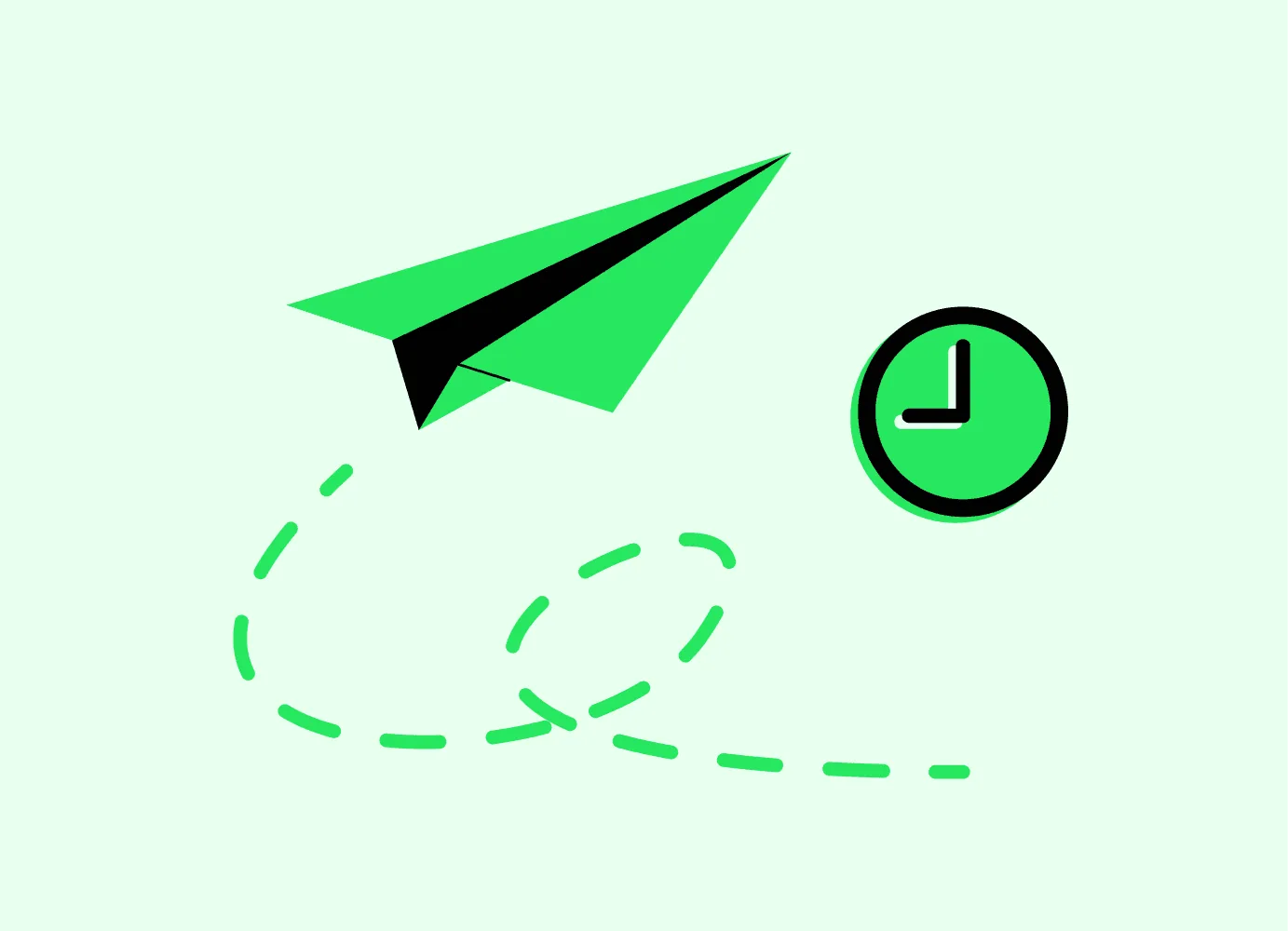 A review request on its way, with a clock